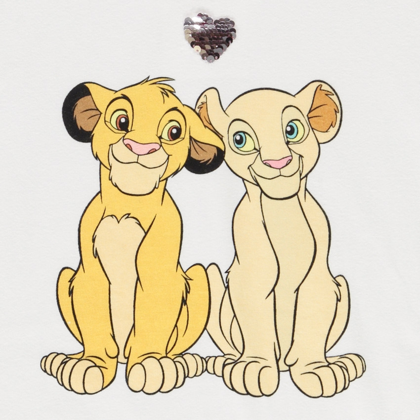 T-shirt manches courtes en jersey print Le Roi Lion Disney pour fille Main T-shirt manches courtes en jersey print Le Roi Lion Disney pour fille