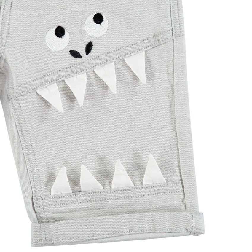 Βερμούδα jean με κροκόδειλο κέντημα 