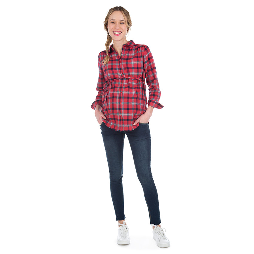 Τζιν εγκυμοσύνης με used όψη και φαρδιά φάσα στη μέση 