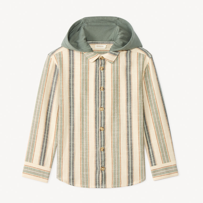 Surchemise rayée en toile avec capuche pour garçon   