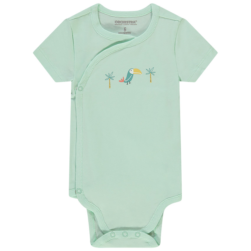Lot de 7 bodies à manches courtes en jersey imprimé toucans pour bébé garçon 