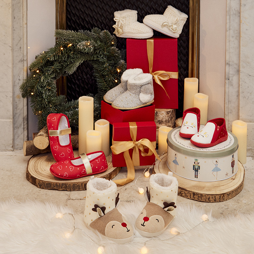 Chaussons bottes renne de Noël pour bébé fille 