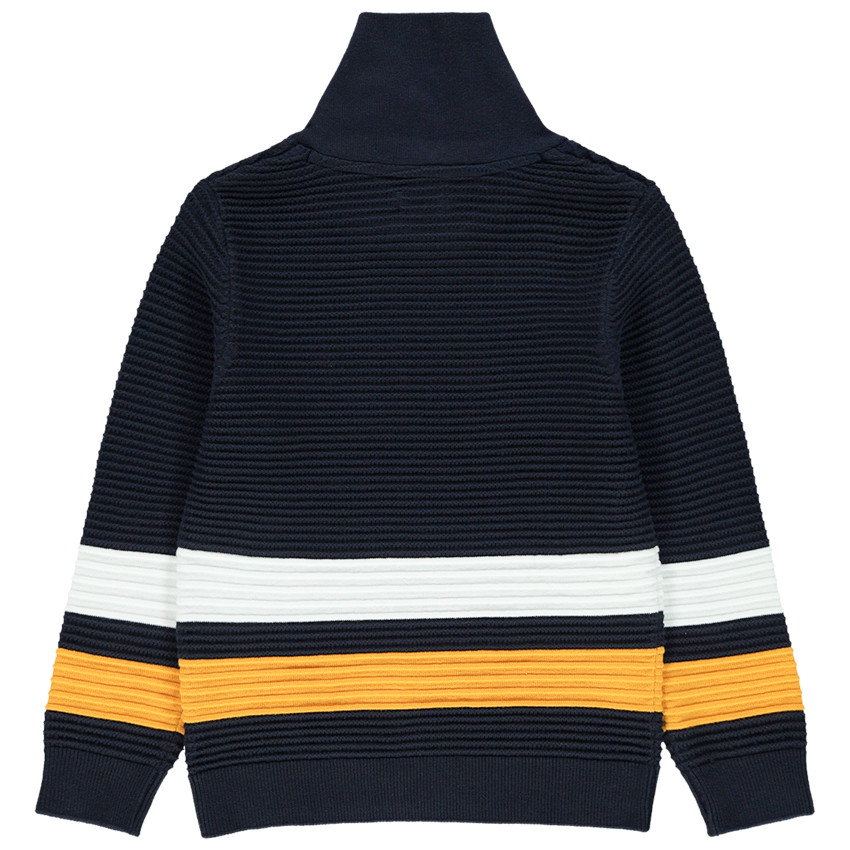 Πουλόβερ με ανάγλυφη πλέξη και κρουαζέ λαιμόκοψη 