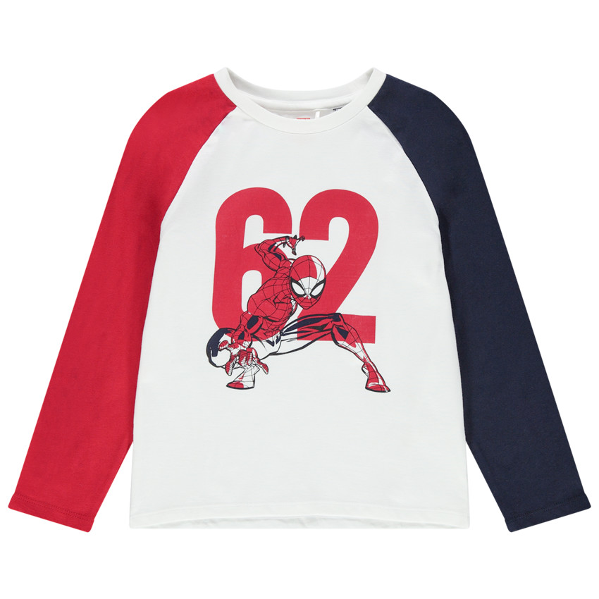 T-shirt manches longues en coton bio print Spiderman 