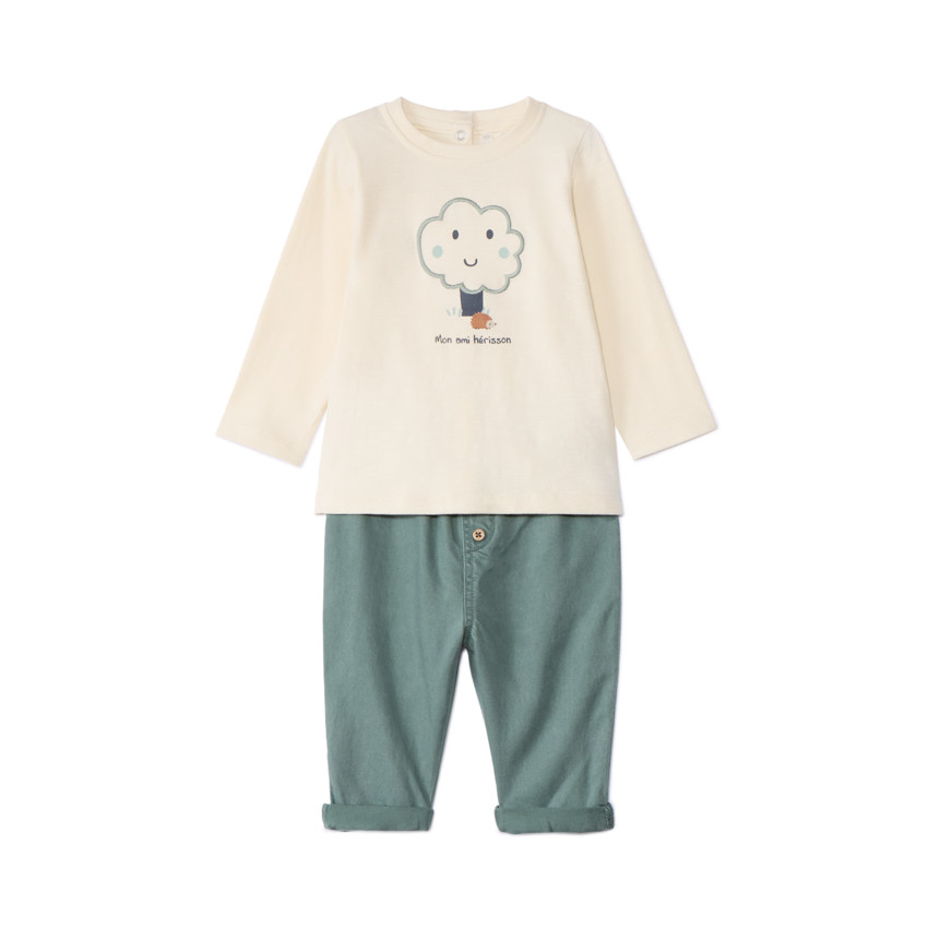 Σετ παντελόνι και φαντεζί μπλούζα για μωρό αγόρι 