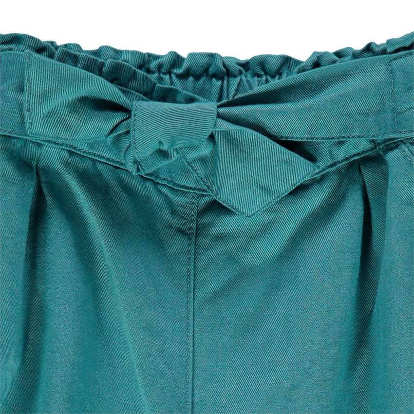 Pantalon en twill bleu à pois colorés brodés  Additional Pantalon en twill bleu à pois colorés brodés