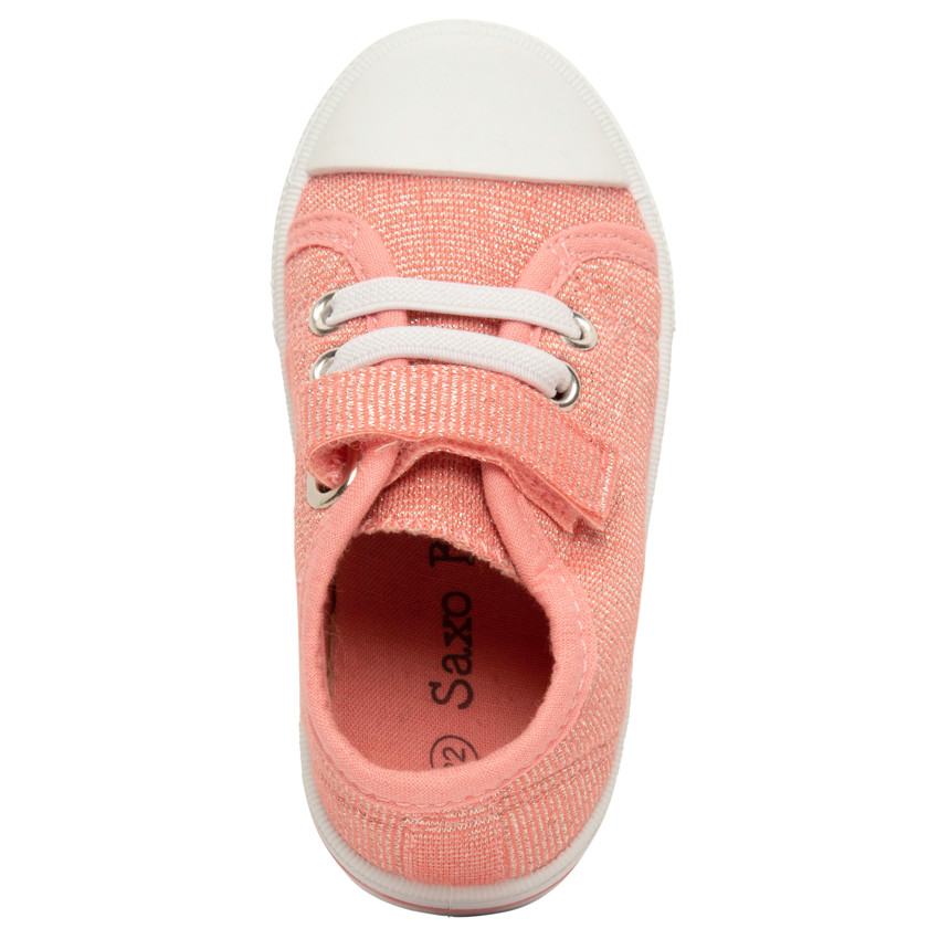 Ροζ χαμηλές αθλητικές μπότες με γκλίτερ και λουράκια με σκρατς για κορίτσι 