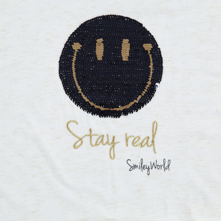 Παιδικά - Μακρυμάνικη μπλούζα που δένει μπροστά με Smiley από «μαγικές» πούλιες 