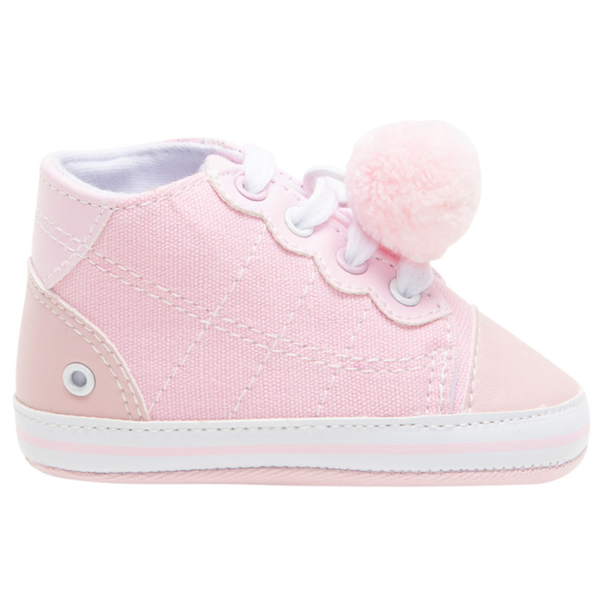 Αθλητικά παπούτσια από ύφασμα με κορδόνια και φιόγκο για bebe κορίτσι 