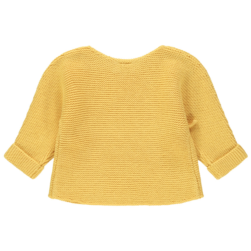 Γιλέτ πλεκτό μονόχρωμο από βαμβάκι για μωρό αγόρι 