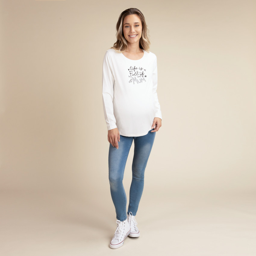 T-shirt d'allaitement en jersey print fantaisie 