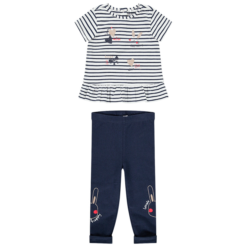 Ensemble avec tunique rayée et legging pour bébé fille 