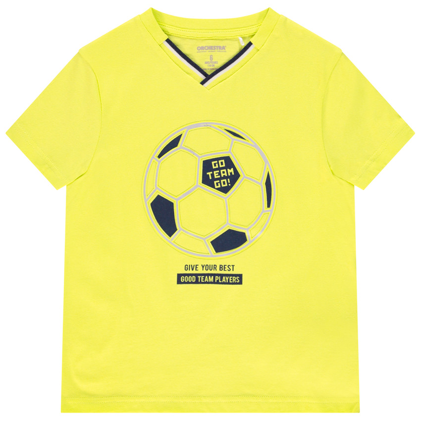 T-shirt κοντομάνικο Γιακάς V σχέδιο embossed για αγόρι Main T-shirt κοντομάνικο Γιακάς V σχέδιο embossed για αγόρι