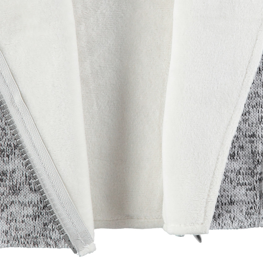 Μπουφάν perfecto από γκρι μελανζέ φανέλα με λεπτή επένδυση sherpa 