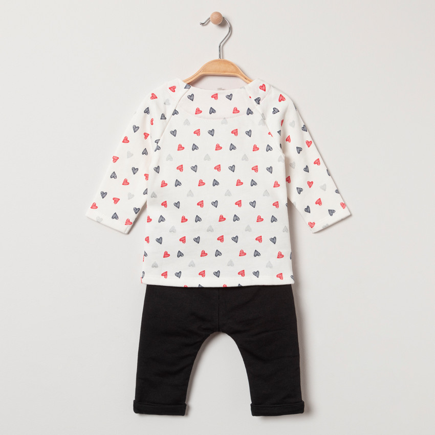 Jogging en molleton imprimé coeurs  