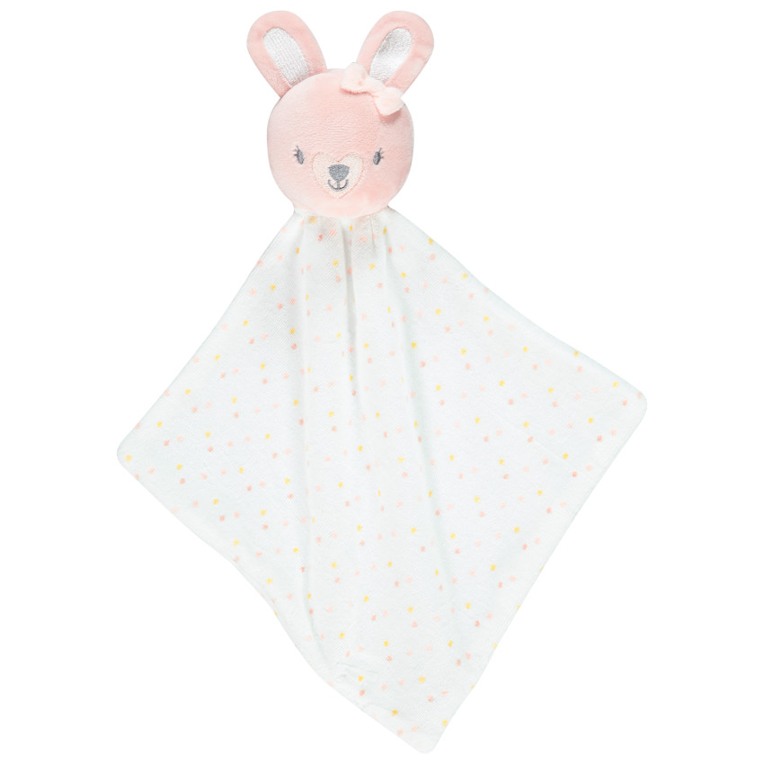Doudou plat forme lapin en velours Main Doudou plat forme lapin en velours