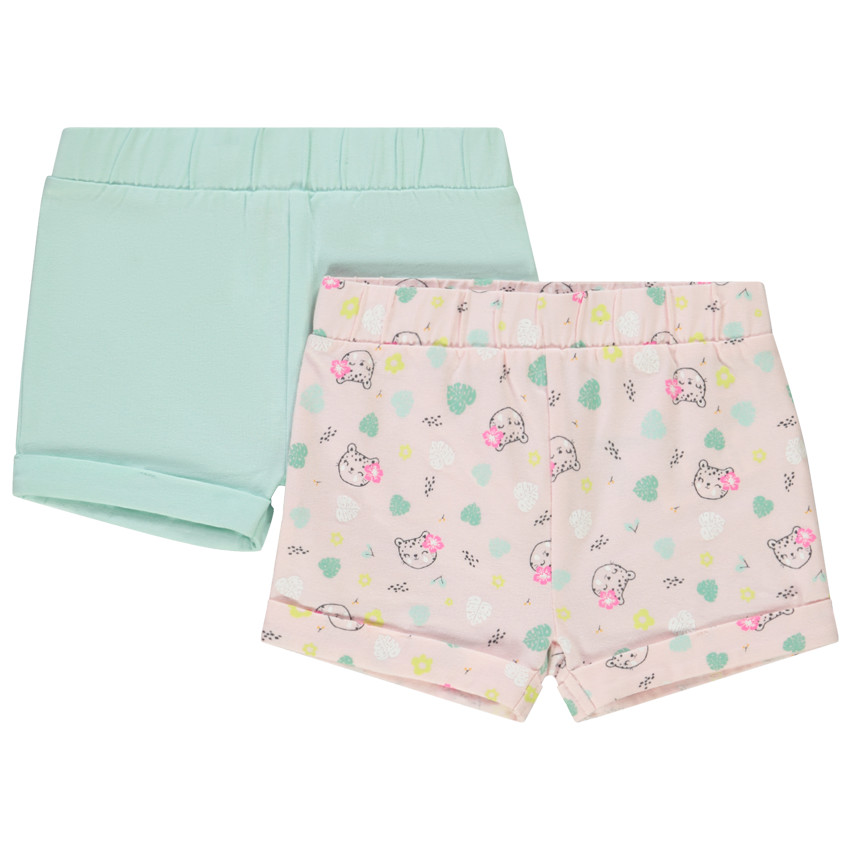 Σετ από 2 σορτς jersey για bebe κορίτσι 