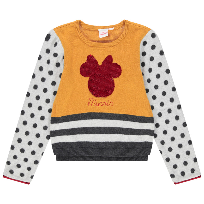 Pull en tricot à motifs jacquard et Minnie en sequins magiques Disney 