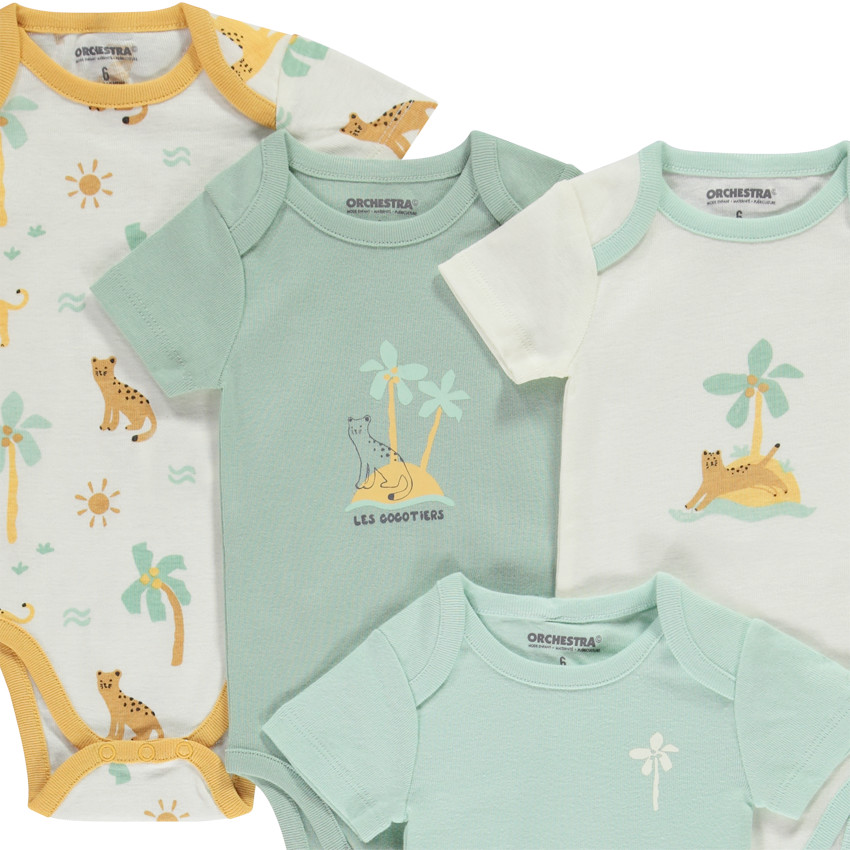 Σετ από 7 κοντομάνικα κορμάκια φαντασίας για bebe αγόρι 