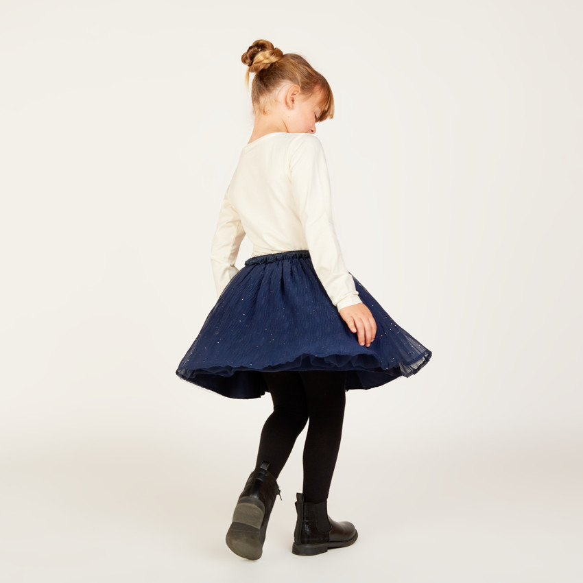 T-shirt manches longues à motif pailleté et strass pour fille 