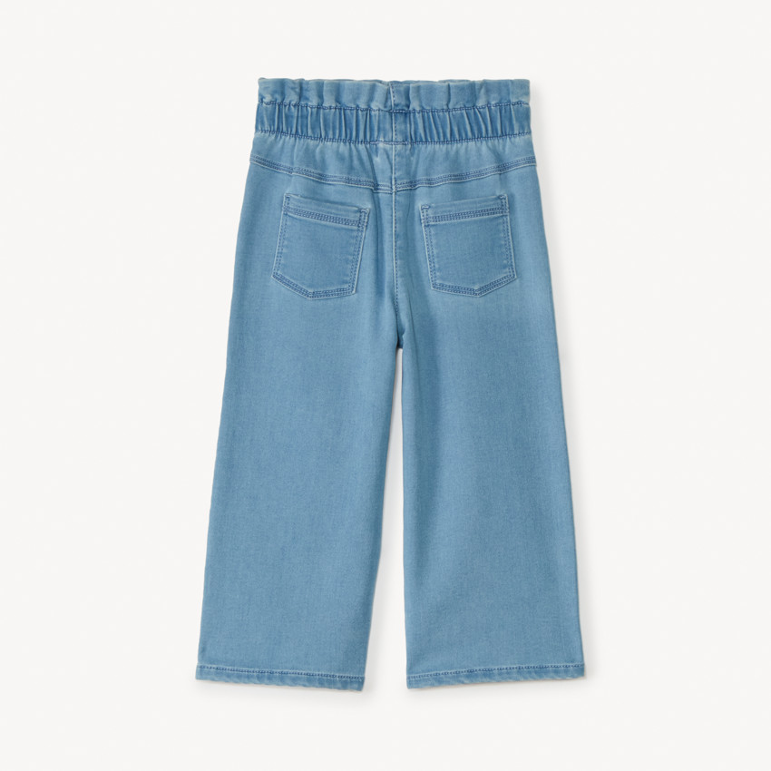 Τζιν παντελόνι με ελαστική μέση και κεντημένα λουλούδια για κορίτσι μωρού 