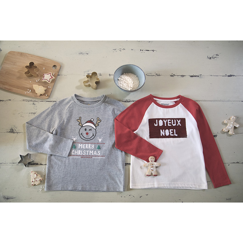 T-shirt de Noël manches longues à sequins magiques pour enfant garçon  Additional T-shirt de Noël manches longues à sequins magiques pour enfant garçon