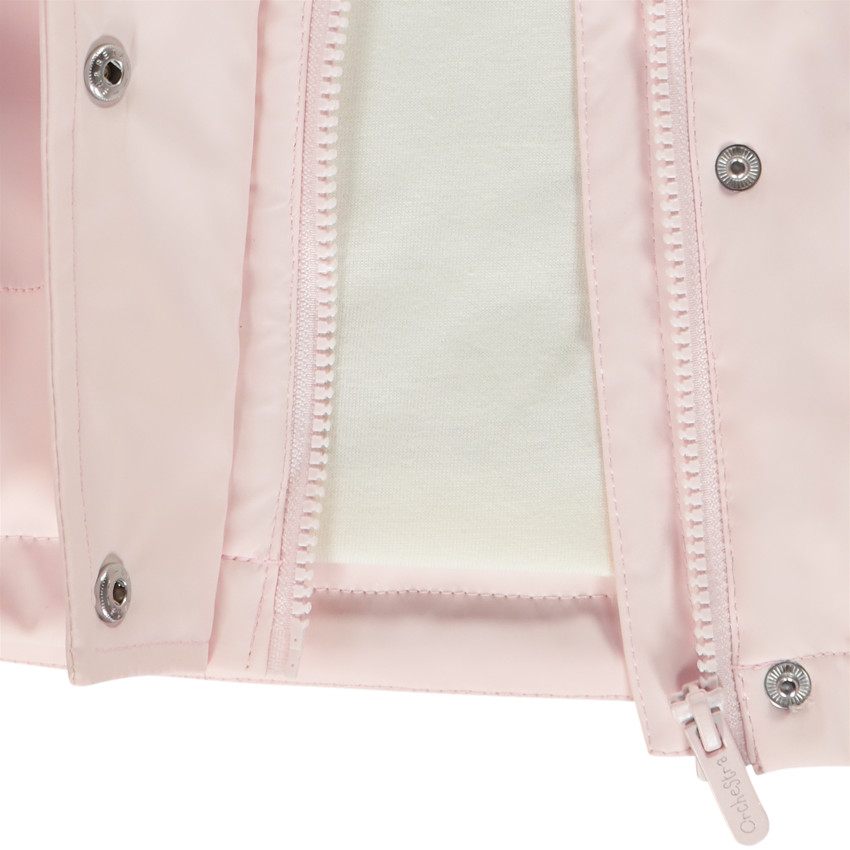 Παλτό από καουτσούκ μονόχρωμο με επένδυση και φόδρα για κορίτσι 