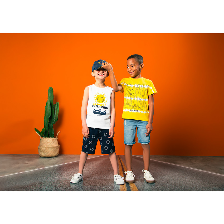 Ensemble de plage débardeur et bermuda SmileyWorld pour garçon 