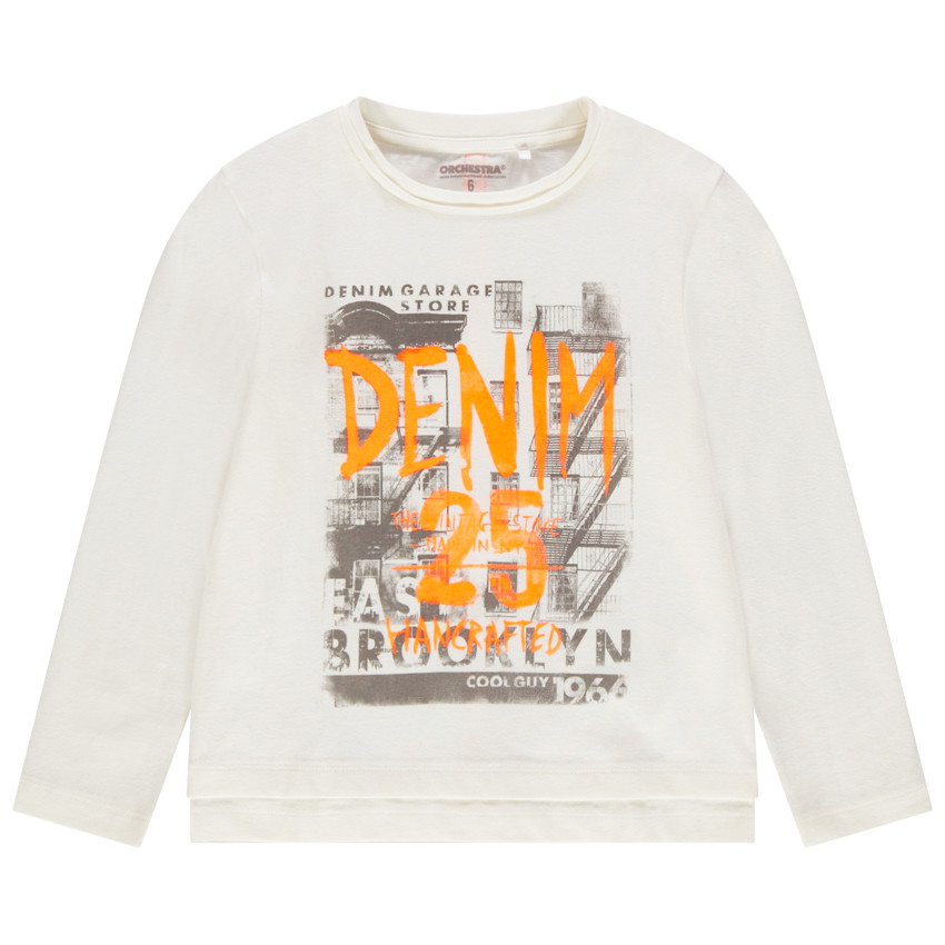 T-shirt manches longues print paysage urbain 