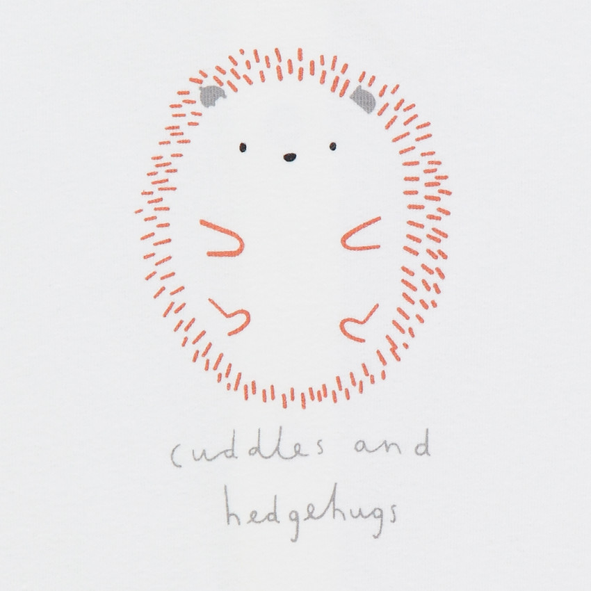 Ensemble avec t-shirt print hérisson et pantalon en gaze de coton  Additional Ensemble avec t-shirt print hérisson et pantalon en gaze de coton