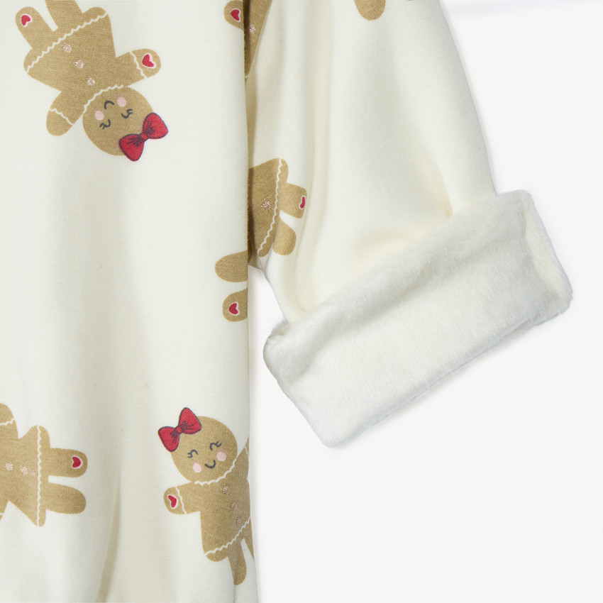 Sweat oversize imprimé biscuits de Noël pour bébé fille 