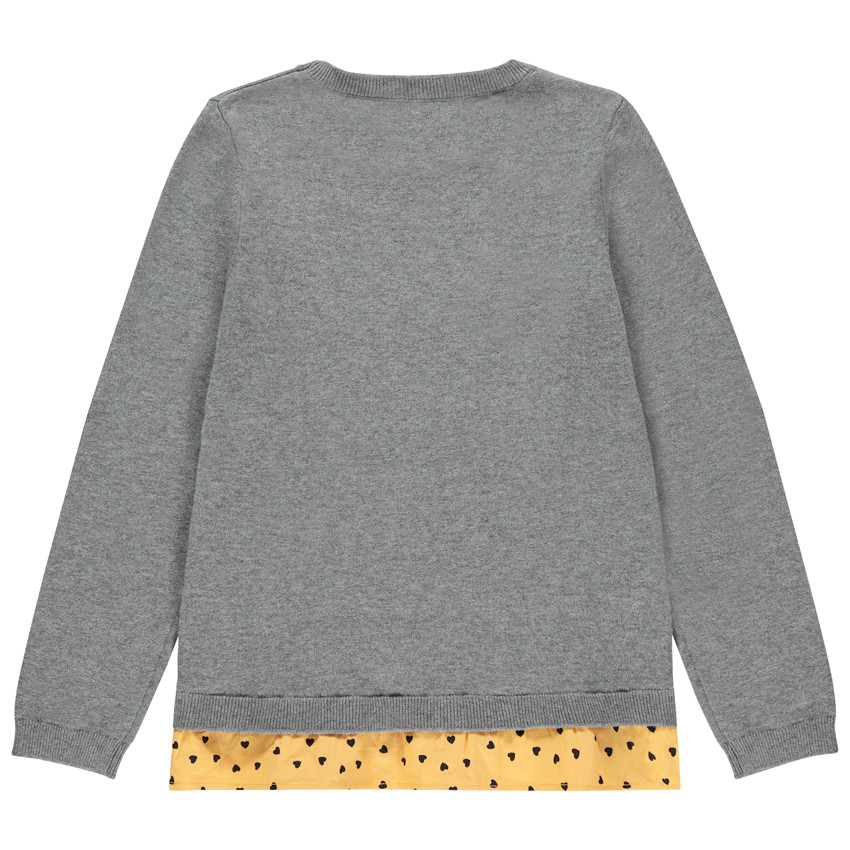 Pull en tricot effet 2 en 1 à petits coeurs imprimés  