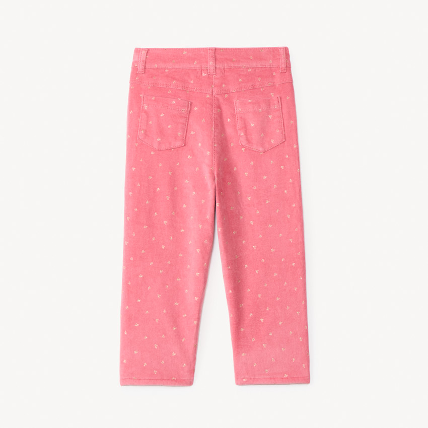 Pantalon velours doublé et imprimé cœur pour bébé fille  