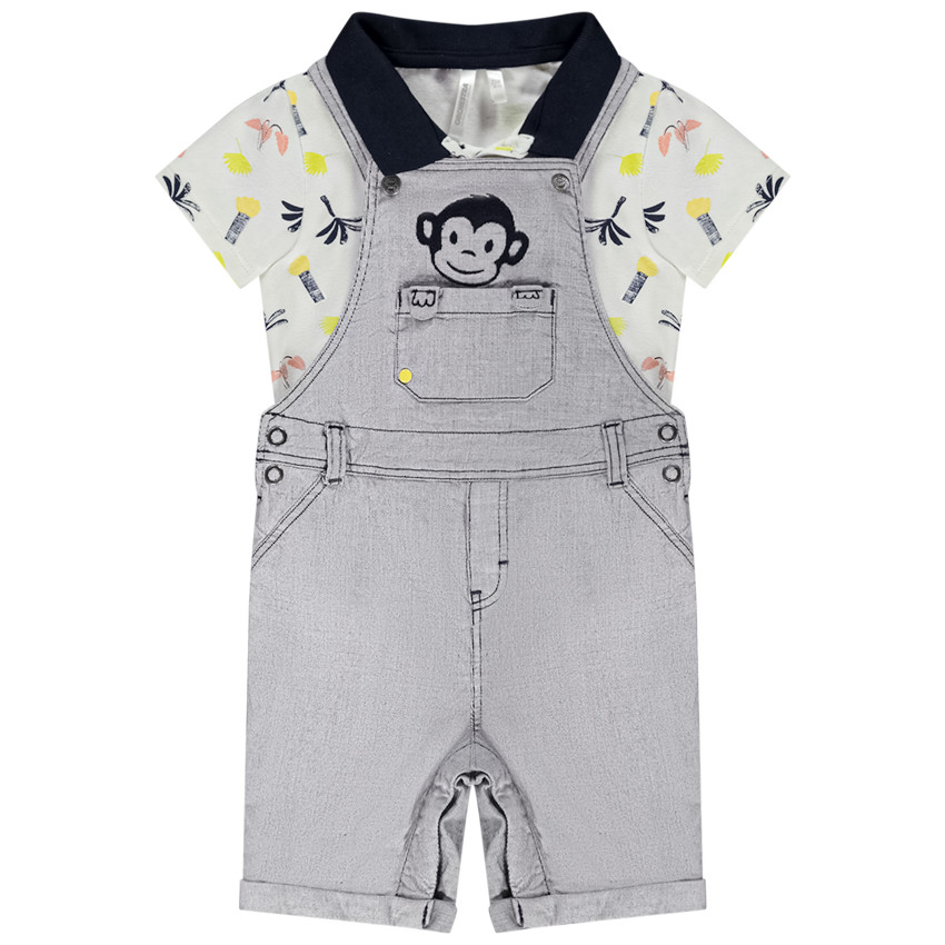 Σετ polo και σαλοπέτα με κεντημένο μαϊμού για bebe αγόρι  Additional Σετ polo και σαλοπέτα με κεντημένο μαϊμού για bebe αγόρι