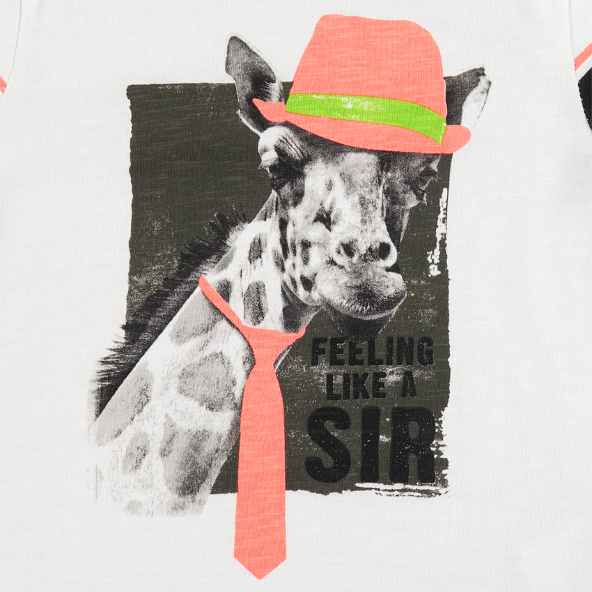 Σετ με t-shirt σχέδιο καμηλοπάρδαλη και βερμούδα με ρίγες 