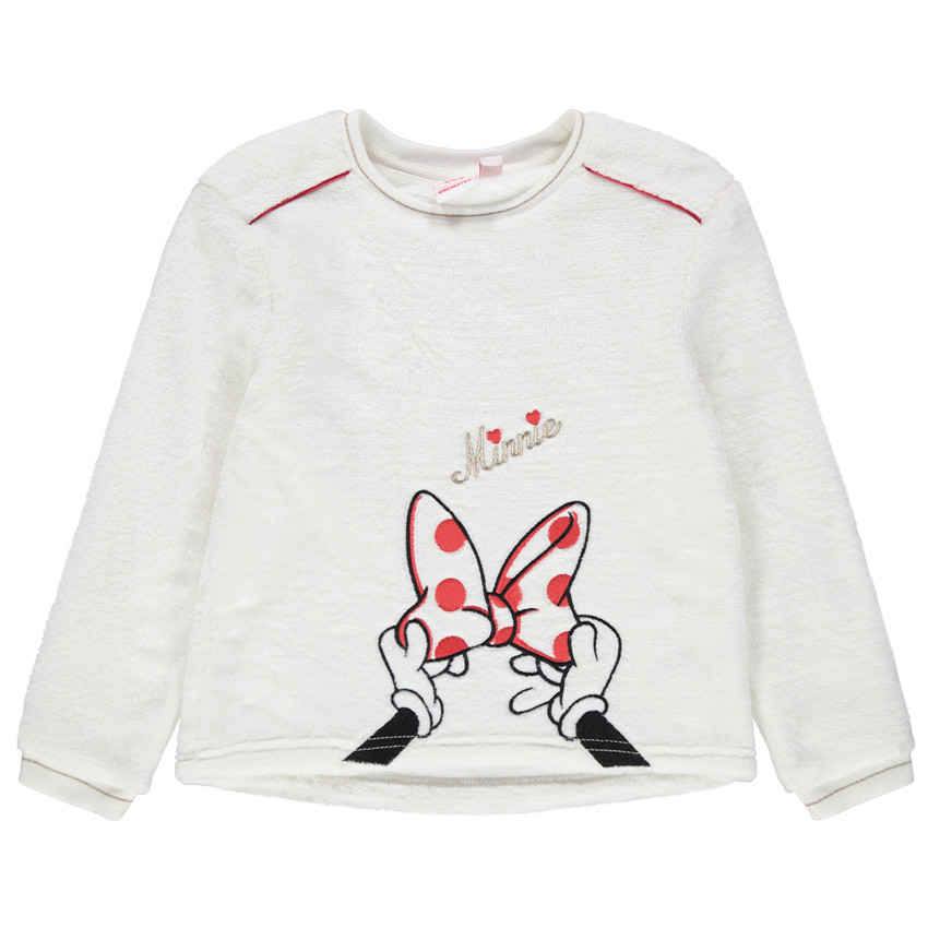 Sweat en sherpa à broderies Minnie Disney 