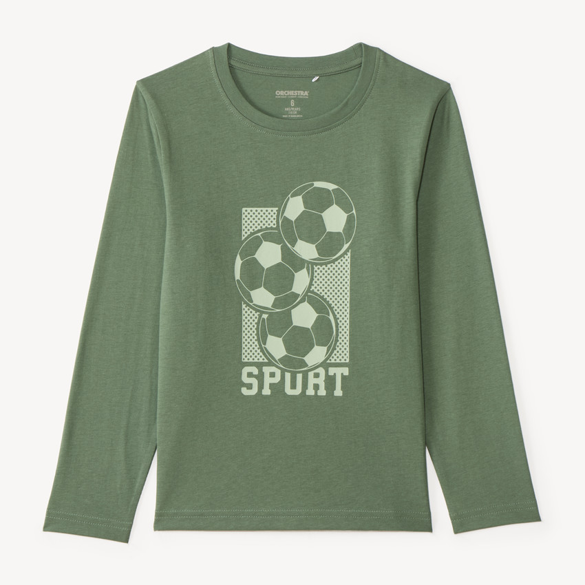 T-shirt à manches longues imprimé sport pour garçon 