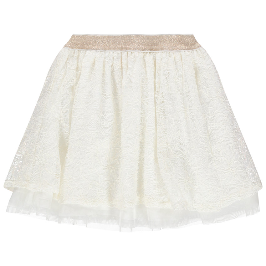 Κοντή φούστα από τούλι με κεντήματα σε στιλ δαντέλας 