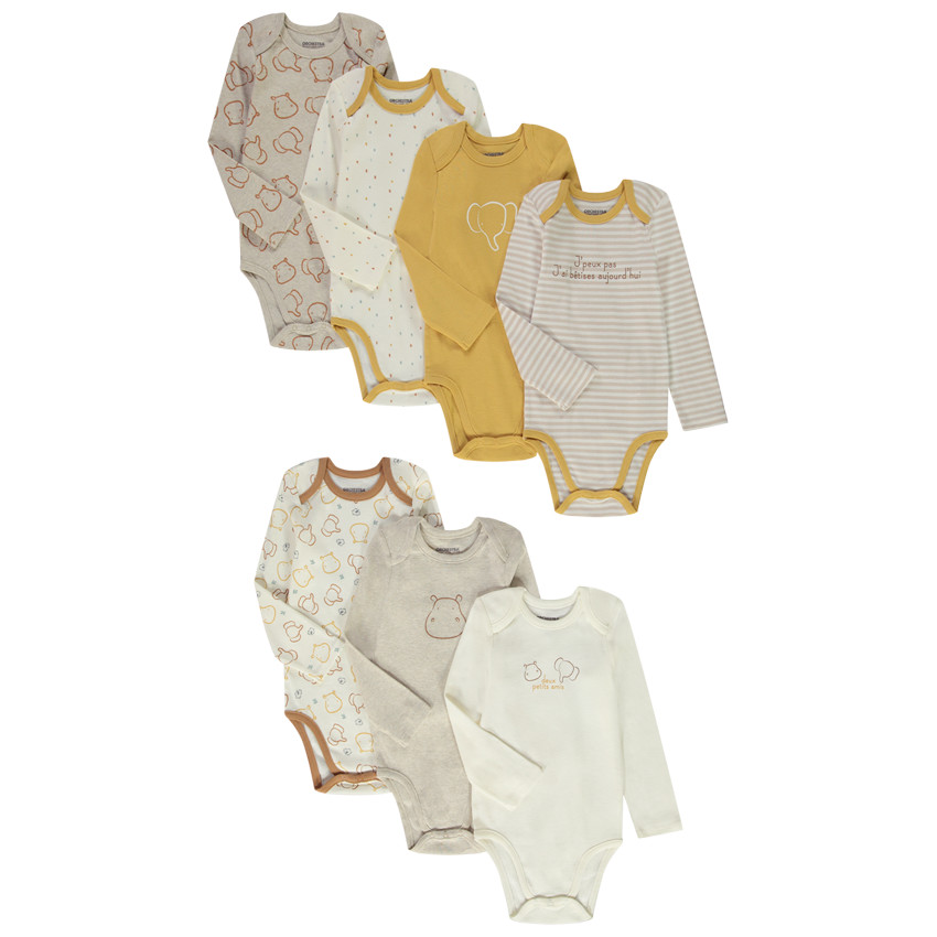 "Σετ από 7 φαντεζί μακρυμάνικα κορμάκια για μωρό αγόρι" 