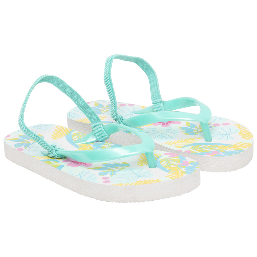 Tongs imprimées fantaisies all-over pour fille avec lanière selon l'âge 