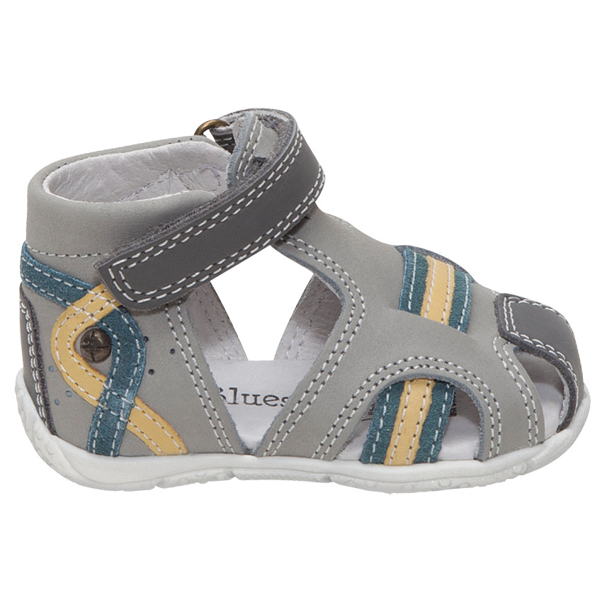 Δερμάτινα πέδιλα με φάσες σε αντίθεση 