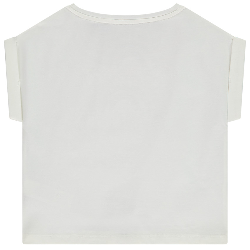 Κοντομάνικο μπλουζάκι με σχέδιο ουράνιο τόξο από bouclettes για κορίτσι 