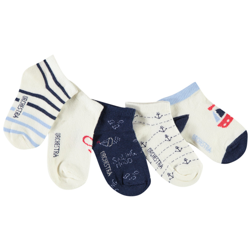 Lot de 5 paires de chaussettes courtes fantaisie pour bébé garçon 
