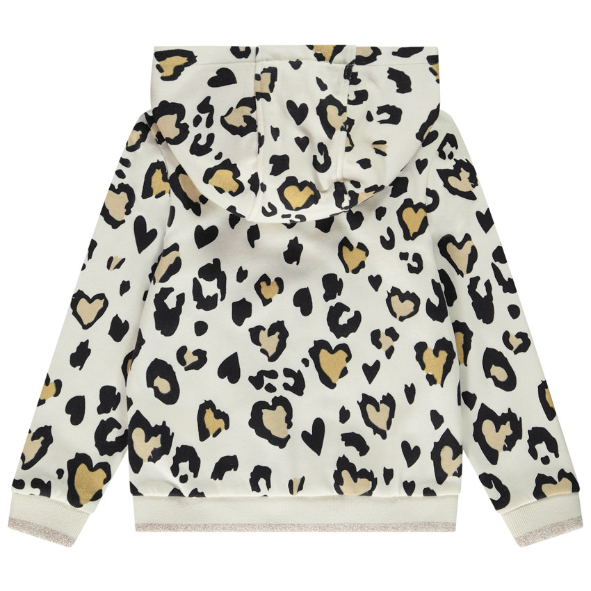 Gilet zippé à capuche en molleton imprimé pour fille  
