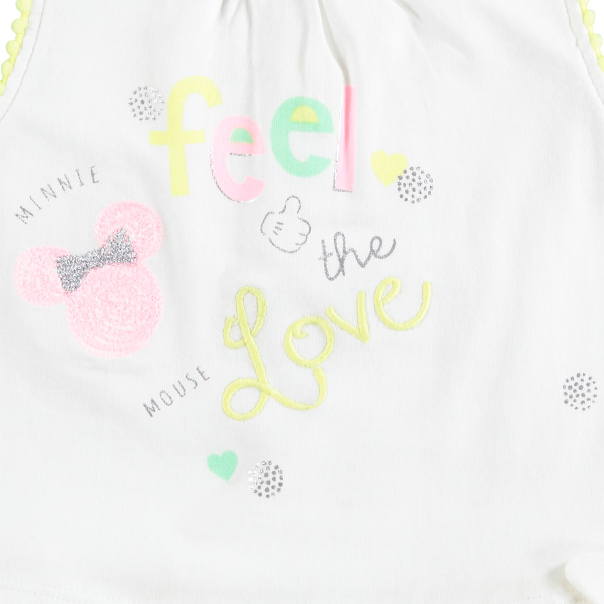 Αμάνικο φόρεμα με στάμπα Μίνι της ©Disney και ρίγες στη βάση 