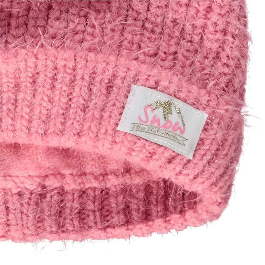 Σκουφί πλεκτό με πομ πομ για κορίτσι 