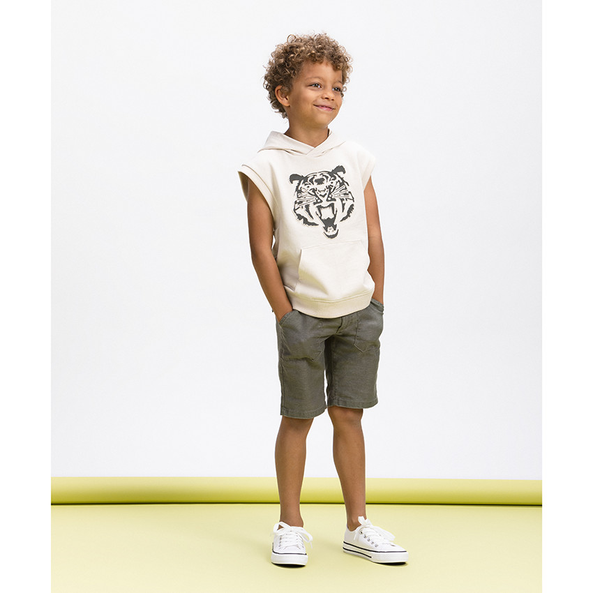 Bermuda cargo en coton et lin pour garçon 