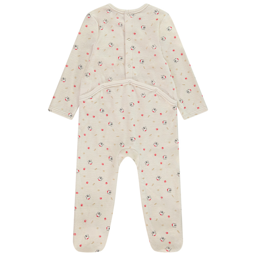 Βρεφικό υπνόσακο από βελουτέ με σχέδιο Χριστουγέννων και διαφορετικές ανοίξεις ανάλογα με την ηλικία 