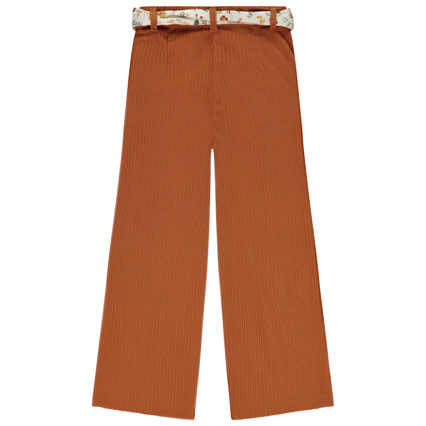 Παντελόνι καμπάνα από βελουτέ με ζώνη για κορίτσι 