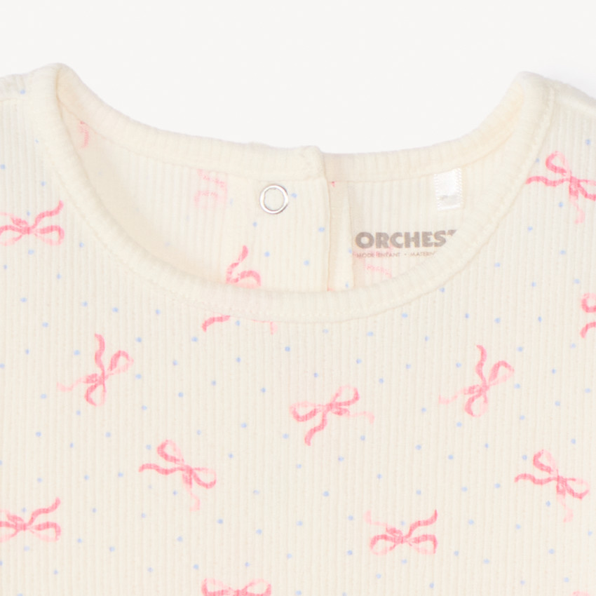 T-shirt κοντομάνικο με εκτύπωση κόμπων για κορίτσι μωρό 